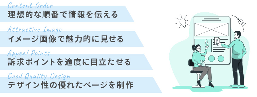 理想的な構成とデザインで強く訴求できる