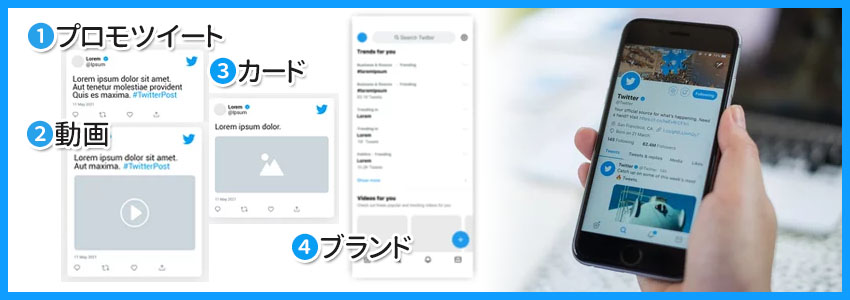 Twitter（ツイッター）広告の種類4つ